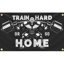 Bandera de poliéster de 3 x 5 pulgadas con 4 ojales de latón – divertida bandera de gimnasio gorila – Decoración de gimnasio en casa para habitación hombres y hombres – Tapiz de entrenamiento motivacional para decoración de exteriores e interiores de par