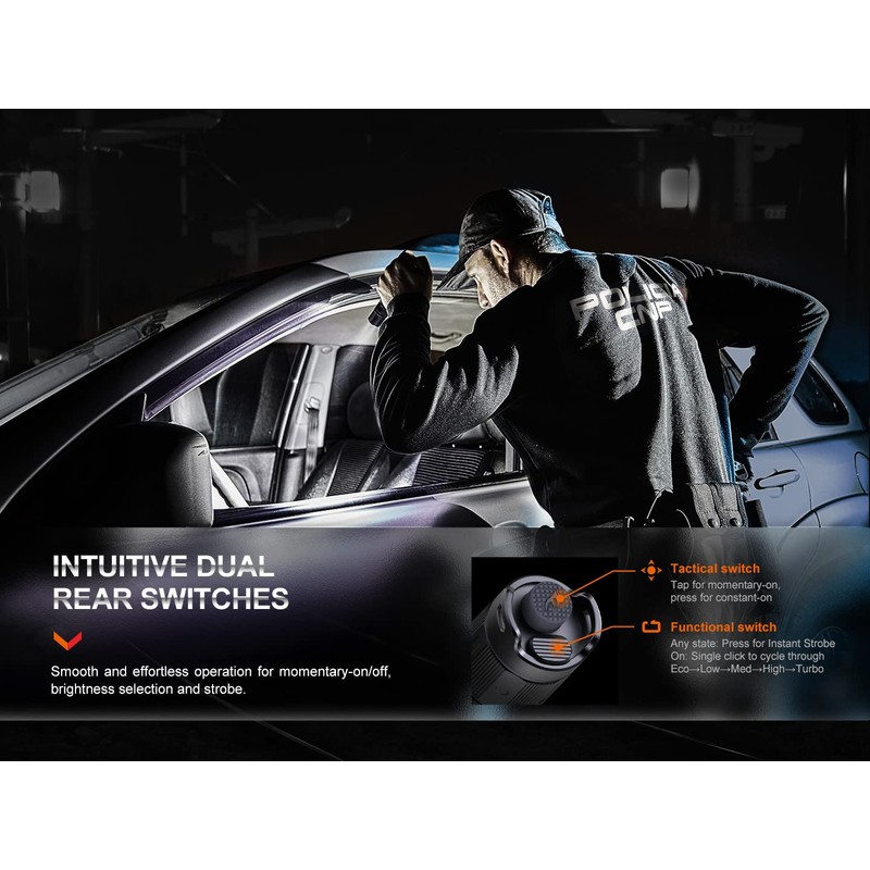 Fenix PD35R USB-C Rechargeable Tactical Flashlight,1700 Lumen with 2X Batteries