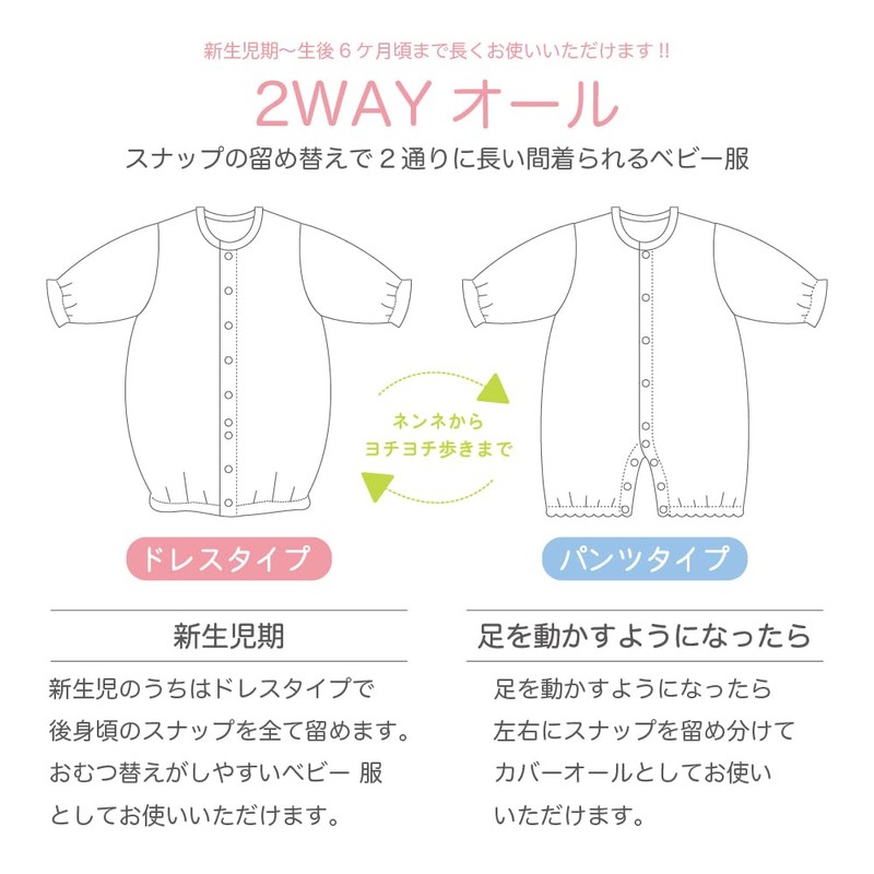Cream De Coco Yoke Switching Two-Way Alls, 2-Way Crotch Snap