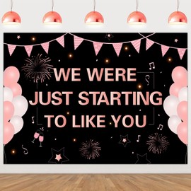 Wonmelody Goodbye Farewell Party Decorations We Were Just Starting to Like You Backdrop Banner Going Away Farewell Party Backdrop Retirement Divorce Party Supplies for Men (Rose Gold, 7 * 5ft)