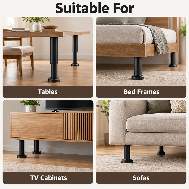 Adjustable Furniture Support Legs for Beds, Sofas & Tables –