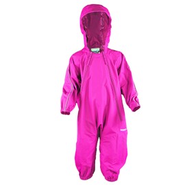 Splashy Waterproof One Piece Rainsuits and MudStopper Coveralls for Kids (4 Years, Hot Pink)