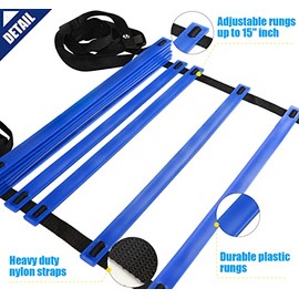 Teenitor Agility Ladders, 13 Rung Agility Ladder Speed Ladder Footwork Ladder with Carry Bag, Workout Ladder for The Ground Training Ladder