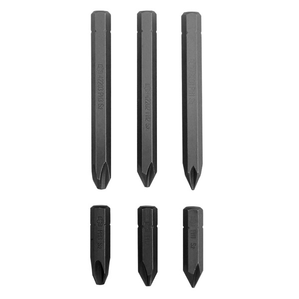 6Pcs 5/16 Hex Shank Impact Screwdriver Bit Set, S2 Grade