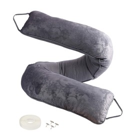 fowong Door Draft Stopper 38 Inch Weighted Under Door Draft Blocker Soundproofing Guard Wind Blocker with Hook Tapes for Easy Install, Grey