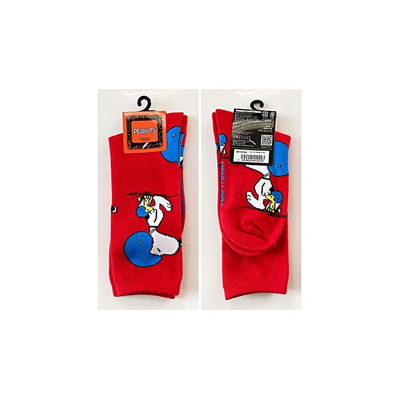 PEANUTS SN1044NJ Nostalgica High Socks Red