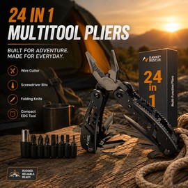 24-in-1 Multitool Pliers for Repairs – Stainless Steel EDC Tool for Camping, Travel & Home Projects