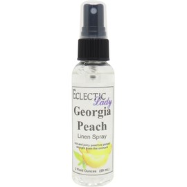 Georgia Peach Linen Spray (Double Strength), 8 ounces - Eclectic Lady Sheet and Linen Spray - No Artificial Colors, Parabens, or Preservatives - Long-Lasting Scent for Bed, Fabric & Pillow