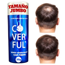 Fibra Capilar Coverful Premium 28 Gramos Para Cubrir Calvicie, Canas y Dar Volumen Al Cabello (Cafe medio)