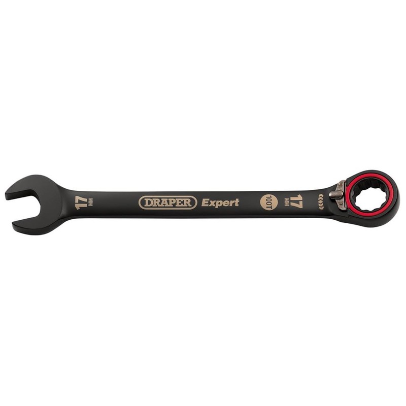 Draper 03907 Expert HI-TORQ Metric Reversible Ratchet Combination Spanner, 17mm,