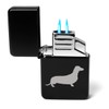Dual Flame Torch Lighter Dachshund (Black)