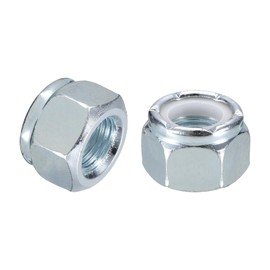 sourcing map 25Pcs 9/16"-18 Nylon Insert Hex Lock Nuts, Carbon Steel Self-Locking Nylon Insert Stop Nut for Industrial Construction Fasteners, White&White