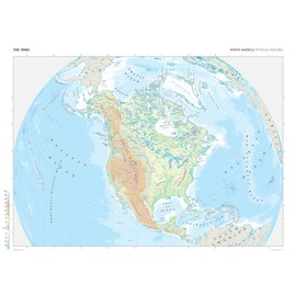 The Times Atlas: North America (Physical Features) - Compact - 22.25 x 16.25 inch Poster - Front Lamination
