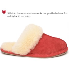 Minnetonka Women's Sheepskin Slide, Red, 8 M