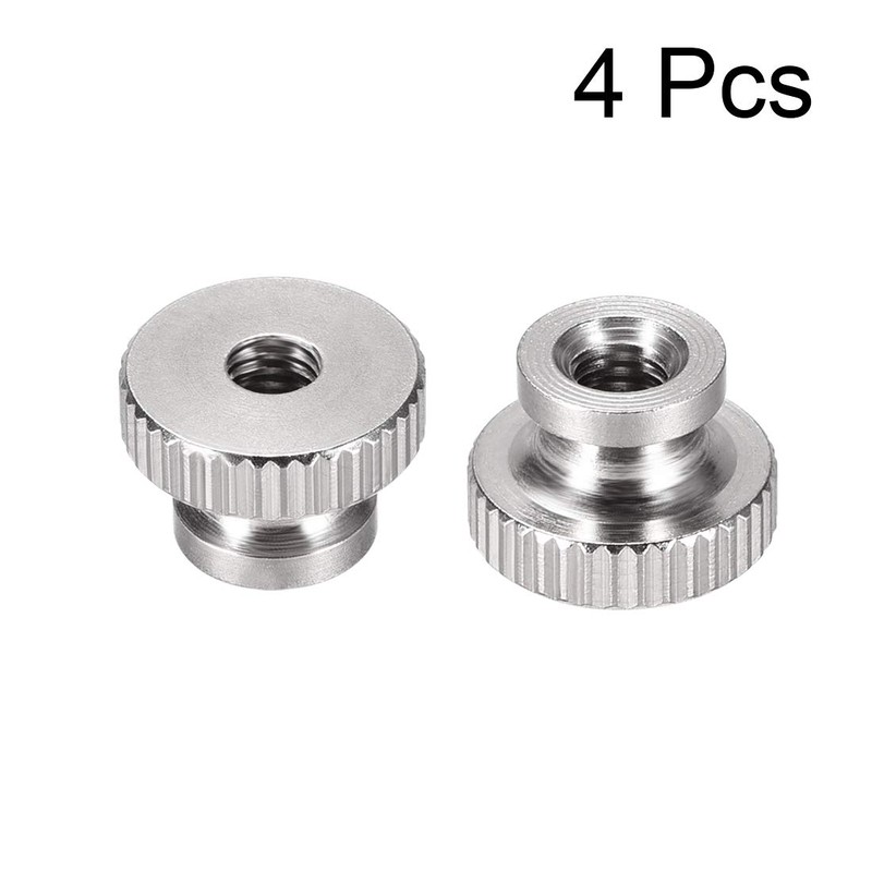 sourcing map 4pcs Knurled Thumb Nuts M4 Round Buttons with