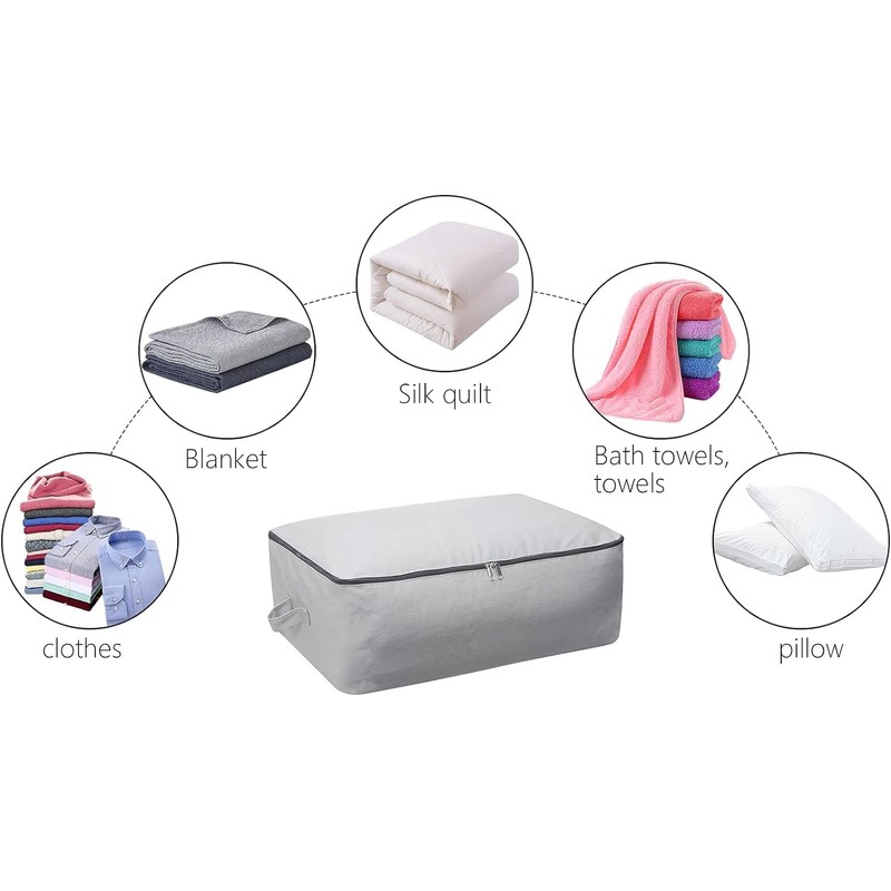 Omygarden Ultra Thick Fabric Clothes Canvas Storage Bag Foldable Closet