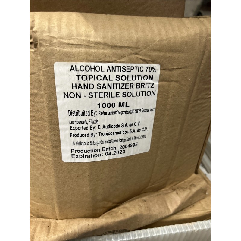 BRITZ HAND GEL 2PK UNSCENTED 33.8OZ