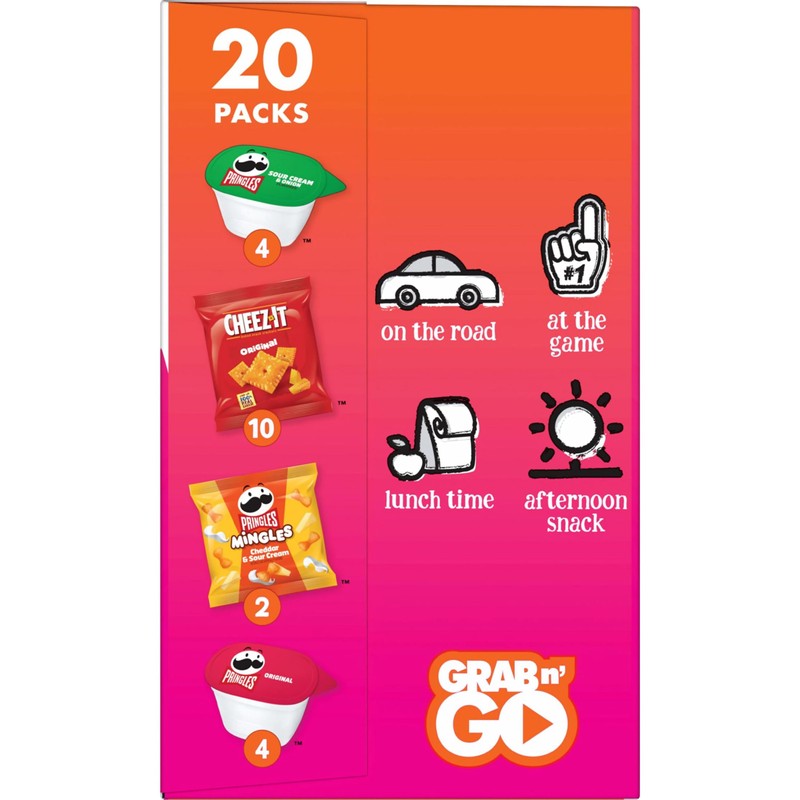 Cheez-It and Pringles Snacks, Grab and Go, Variety Pack, 17.04oz