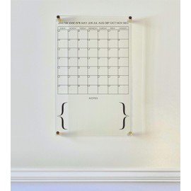 Large Clear Acrylic Monthly Calendar for wall | Dry-Erase Message White Board Calendar Wall Mounted Office Home Family Organization Tools Must Haves School Kids Adult Mom Teen Monthly Weekly ADHD Tool