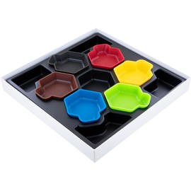 Feldherr Shell Core Box - 6 Coloured Bowls in Practical Box for Tokens, Markers, Meeple, Game Accessories and as a Craft Bowl for Small Parts