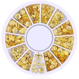 200 Pcs Gold Mini Nail Art Bolt Stickers Glitter Metal Charm Nail Accessories Fashionable DIY Nail Beauty Decoration Sea Series Beauty Misc Useful and Attractive, Nail Art Rhinestones