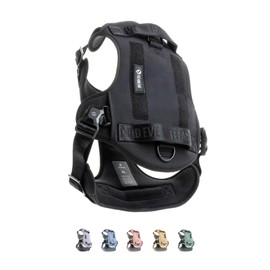 2025 New Edition - Fei & Eve Instant Magnetic Dog Harness | No-Pull Tactical Vest w/MOLLE System | 3 Leash Clips | Military-Grade 900D Nylon | Airy Soft 380g Mesh | Adjustable w/Handle(Medium, Black)
