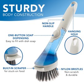 Generic Clear Plastic Scrub Brush, Gray, KK-0015