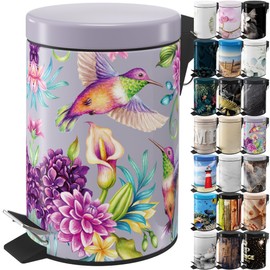 Sanilo Cosmetic Bin 3 L with Soft-Close Mechanism, Many New Bathroom Bins to Choose From, Waste Bin with Inner Container for Any Bathroom (Hummingbird)