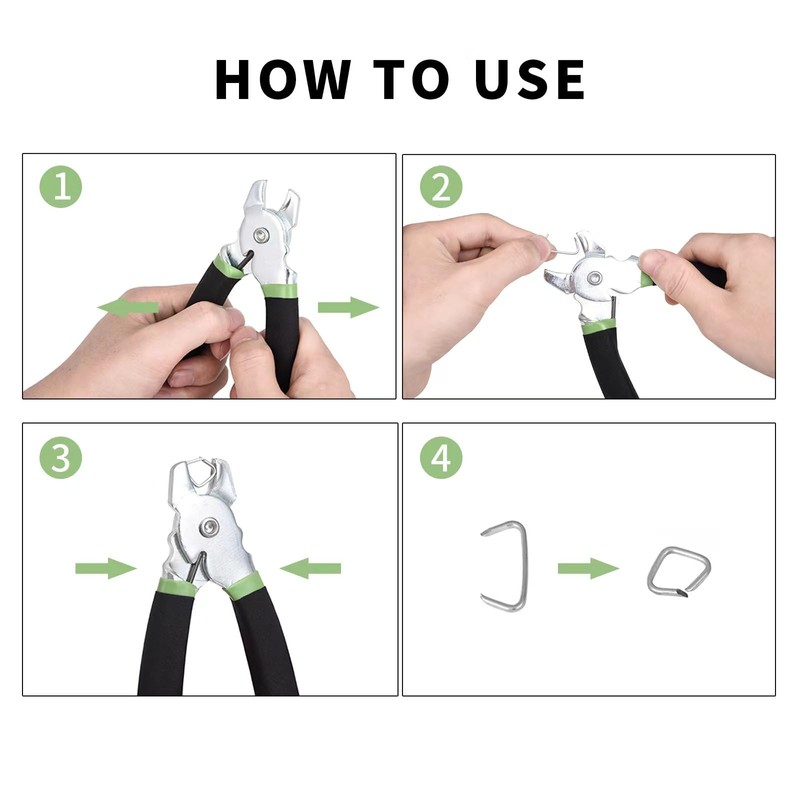 Hog Ring Pliers Kit with 500 Pcs 3/4" Hog Rings