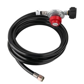 Solimeta 12 Feet Universal QCC1, 20 PSI Adjustable High Pressure Propane Regulator with Hose, LP Gas Regulator, 3/8" Female Flare Nut