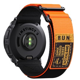 Double Loop Buckle Nylon Strap Compatible with Garmin Instinct 2/3/E Series 45mm cases – Fits for Garmin Instinct Standard/Solar/Tactical/Solar Tactical/Tide/Esports Band