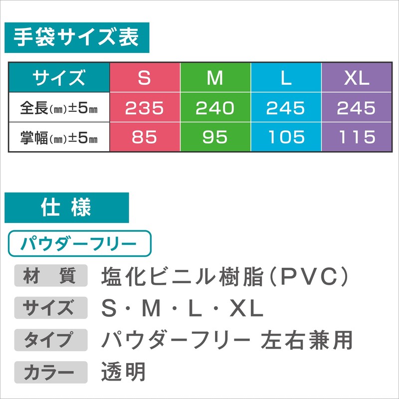 Saraya Plastic Gloves, E, 100 Pieces, Powder-Free, Powder Free (M)