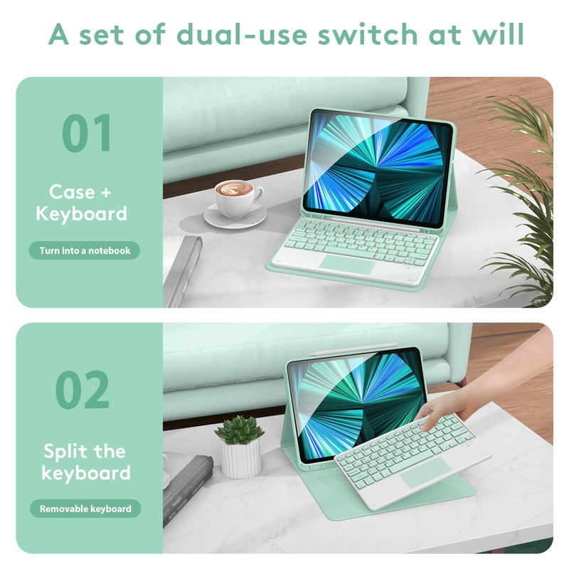 Wireless BT Keyboard USB Keypad with PU Leather Protecting Case