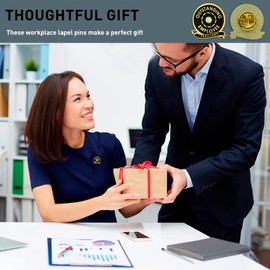 PinMart July Outstanding Employee of The Month Lapel Pin – Gold Plated Enamel Employee Performance Reward Pin – Excellence Recognition & Appreciation – 1 Piece