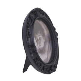 FR PARAFAYER Vintage Small Picture Frame 4x4,Antique Ornate Round Photo Frame with Glass Front,Retro Home Decor Art Gallery (Black)