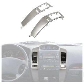 HECASA Dashboard Air Vent Trim Compatible with 2003-2009 Toyota Land Cruiser Prado/Lexus GX470 Replacement for 5547560040 Instrument Center Dash A/C Grille Outlet Panel Frame W/O Black Trim 2PCS