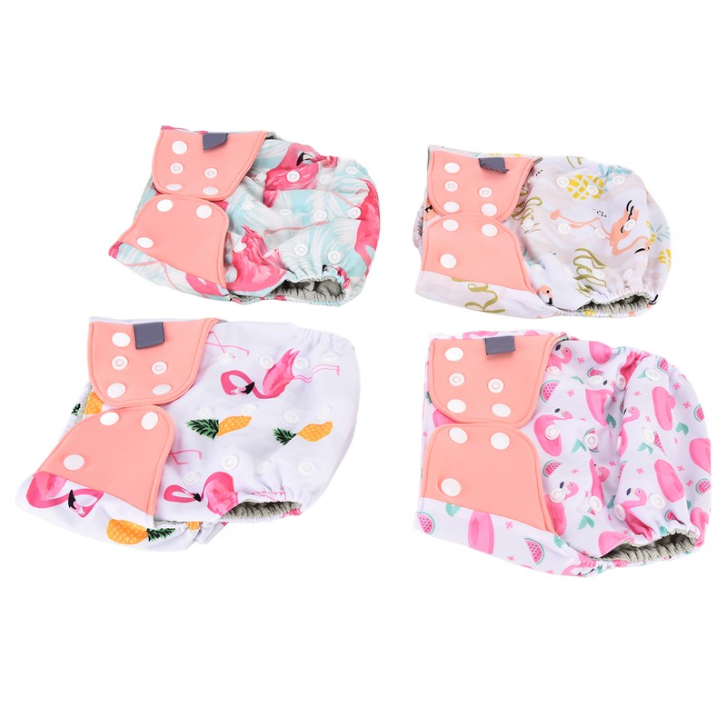 4 Pcs Baby Cloth Diapers Adjustable Washable Reusable Diapers for