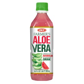 OKF Farmer's Aloe Vera Drink, Watermelon, 16.9 Fluid Ounce (Pack of 12)