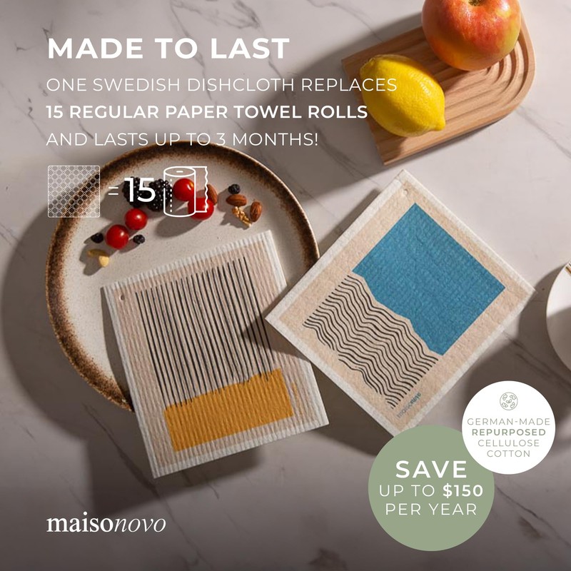 MAISONOVO Reusable Paper Towels Washable | Abstract Docle(A) Pack of