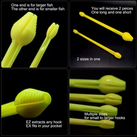 SAMSFX Plastic Fishing Hook Disgorger & Remover Tool 2PCS (Snelled Hook Disgorger)