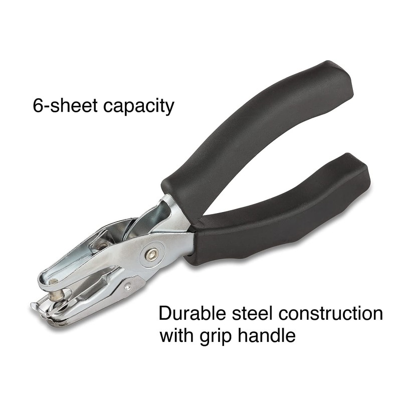 Staples Premium 1‑Hole Punch, 5‑Sheet Capacity – Metal Single‑Hole Punch