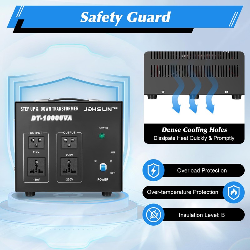 5000W/10000W Voltage Converter Transformer Step Up/Down 110V/220V Heavy Duty Voltage