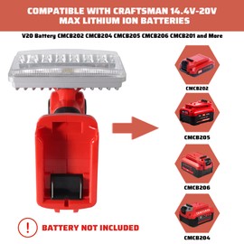 YEX-BUR Super Bright Spotlight 18W 2000 Lumen LED Handheld Flashlight for Craftsman V20 Lithium Battery CMCB204 Rechargeable Outdoor Floodlight with 3 Lights Modes, USB Output