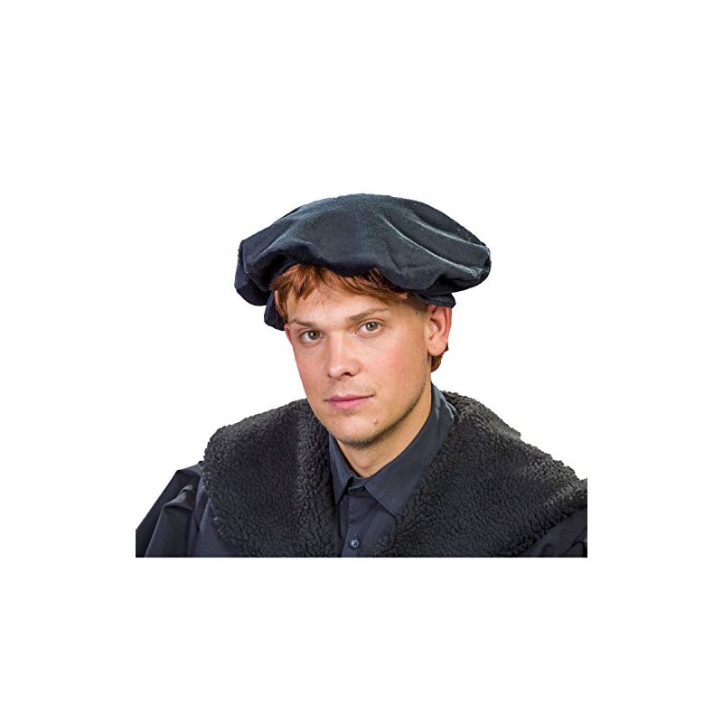 Festartikel Müller GmbH Medieval cap Luther black reformation costume accessory