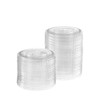 GUSTO [100 Count] Clear Flat PET Plastic Lids (No Hole)