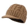 Clakllie Mens Beanie with Brim Skullcap Hat Knitted Thick Visor