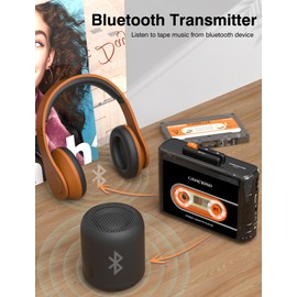 Bluetooth Cassette Tape Player with 1100mAH Rechargeable Battery, Compact Vintage Cassette Player with Earphone, Back Clip Portable Cassette Player for Home,Park
