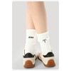 Constellation Socks Crew White Cotton Mid Calf Scrunch Slouch Boot