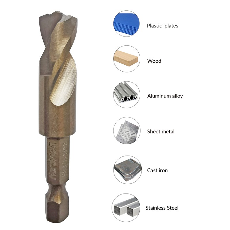 NordWolf M35 Broca de cobalto de 3/8 pulgadas para acero