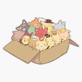 Leyland Designs Mugiwara Pirates Kittens Sticker Outdoor Rated Vinyl Sticker Decal for Windows, Bumpers, Laptops or Crafts 5"